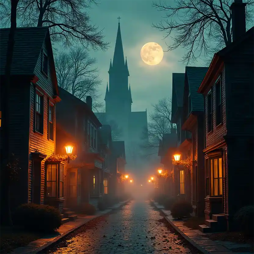 Halloween night atmosphere